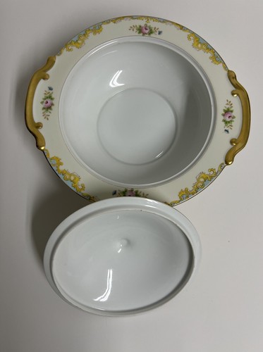 Vintage Hand Painted Meito China Lidded Vegetable Large Serving Bowl - Picture 2 of 11