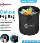 Large Heavy Duty Clothes Laundry Peg Bag Hanging Hook Washing Storage Basket