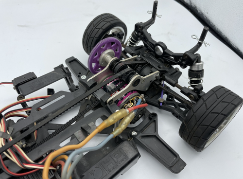 For Parts HPI RS4 FRP Chassis mit Motor und Regler Oldtimer selten - Bild 9 von 18