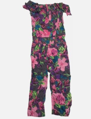 MONSOON Kinder Blumen Kurzarm Sommer Flügelärmel Playsuit de-branded