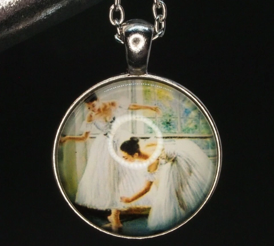Bailarina Ballet Bailarina Música Colgante Collar y Anillo Tíbet Plata Conjunto de Joyas Foto 3 de 4