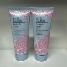 2 Estee Lauder Perfectly Clean Multi-Action Foam Cleanser/Purifying Mask 75ml ea