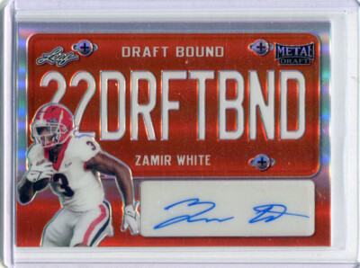 2022 Leaf Metal Draft Orange Draft Bound Autographs Zamir White Rookie Auto 4/7