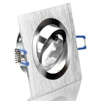 5Xeinbaustrahler Quadrat Schwenkbar + Fassung GU10 Alu GebüRstet #7004
