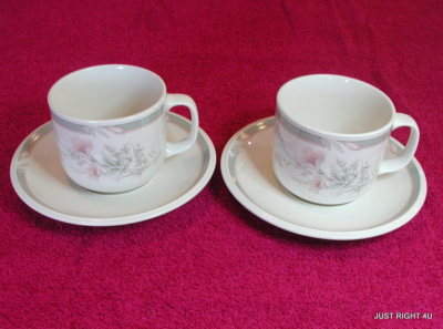 {2 SETS OF} Noritake (Deerfield Pat #9159) 2 7/8'' CUP & SAUCER SETS Exc (5 left)