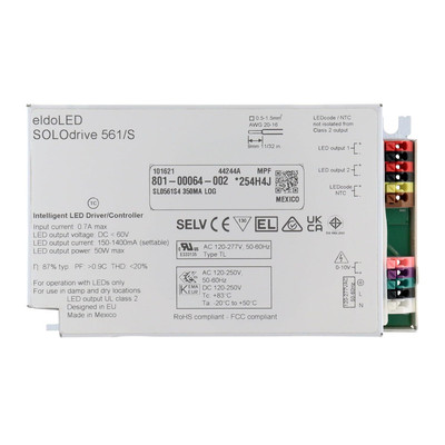 561/S Solodrive Intelligent LED Driver, 60V, 200-1050Ma, 50W, 120-250V