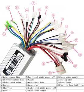 36V 350W Brushless Motor Controller Reverse Function for ... scooter speed controller wiring diagram 