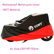 XL Motorcycle Cover Waterproof Heavy Duty For Winter Outside Storage Snow Rain