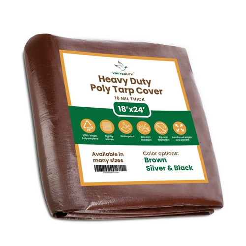 White Duck 16 MIl Poly Tarps Brown Durable Boat Cover Waterproof Tarps Cover - Bild 39 von 45