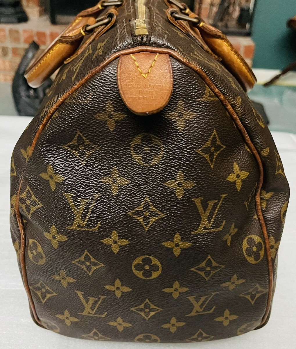 Louis Vuitton Monogram LV SPEEDY 35 Handbag Browns Canvas