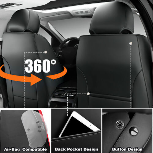 For Dodge Ram 1500 2009-2023 2500 3500 Napa Leather Car 5 Seat Covers Full Set - Picture 8 of 32