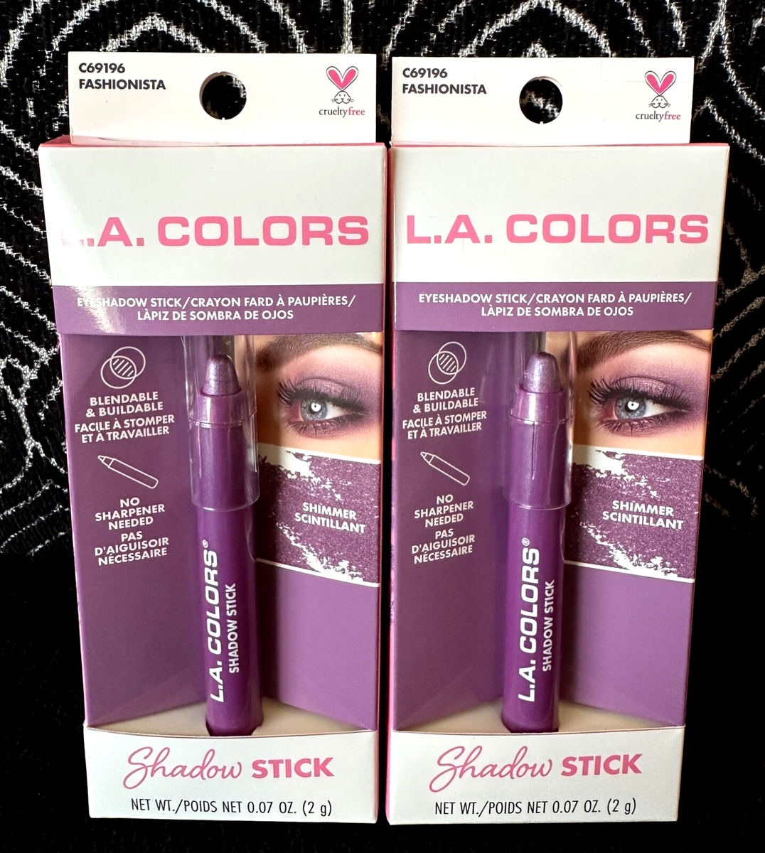 🌺2pk LA COLORS FASHIONISTA C69196 PURPLE SHIMMER SHADOW STICK