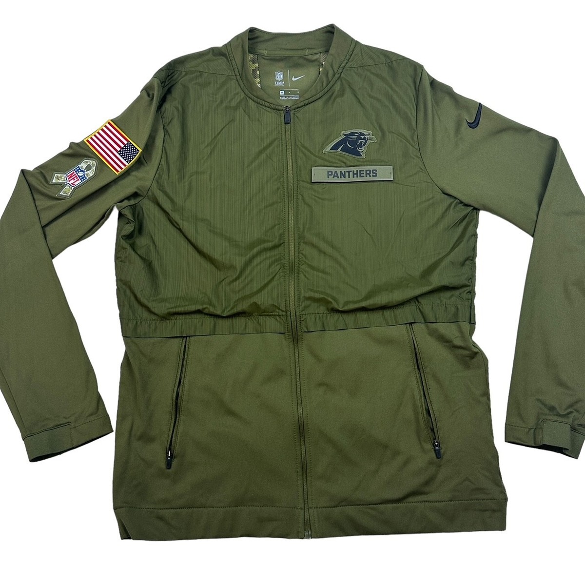 Carolina Panthers Nike NFL On Field Salute To Service Full Zip