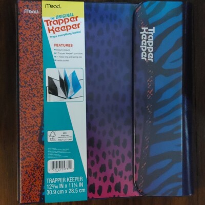 Trapper Keeper Retro Style Portfolio Binder Leopard Print NEW Mead