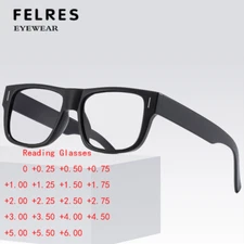 Men Women Square Blue Light Blocking Reading Glasses Full Frame Classic Glasses