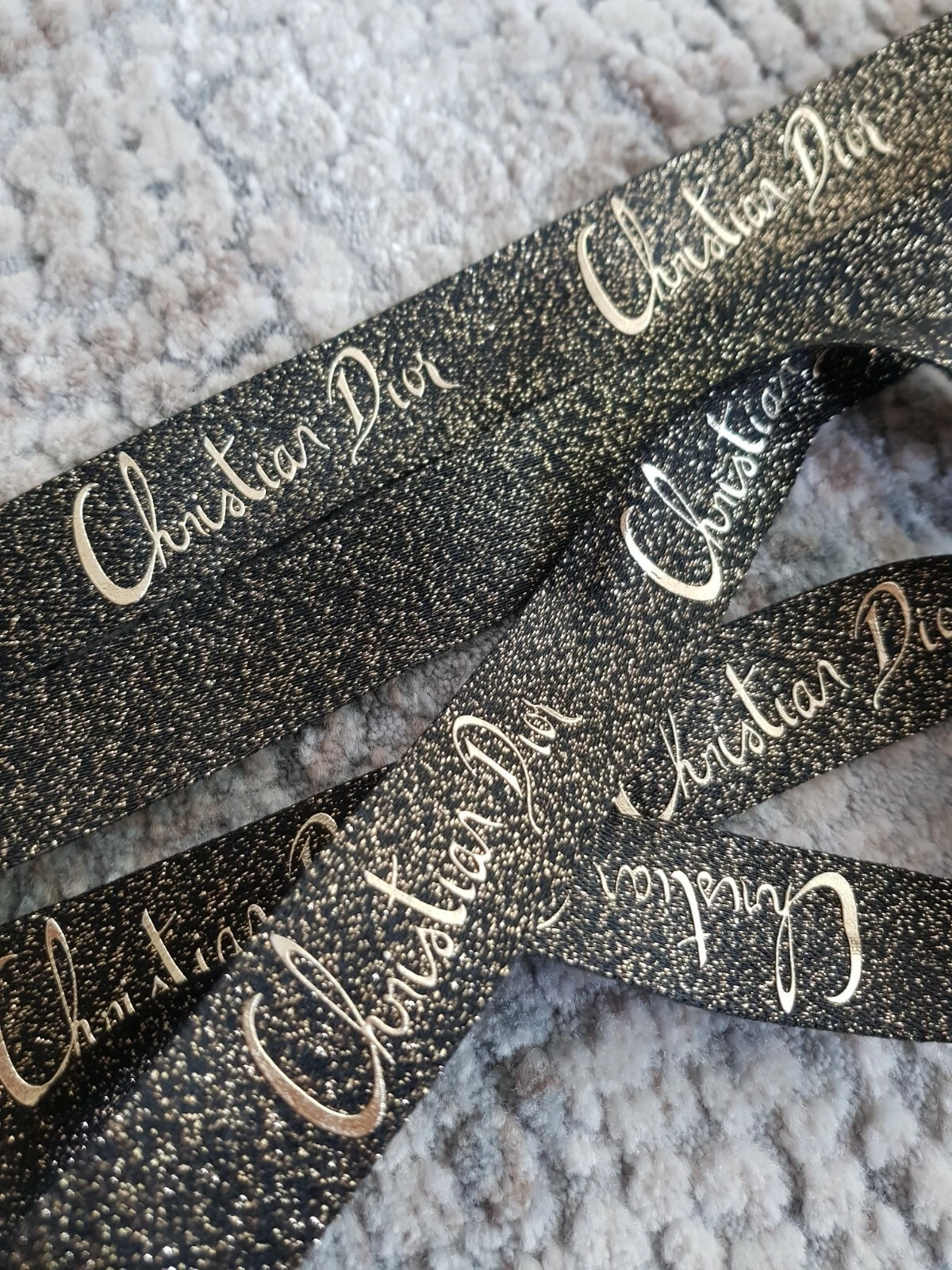 Dior Emballage Cadeau Ruban Décoratif Brillant Or Noir Logo Largm 25mm