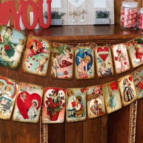 Valentine's Day Decorations Vintage Style Valentine's Day Banner 15 Pcs