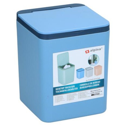Table Top Bin Mini Small Square Desk Flip Top Lid Rubbish Dustbin Bedroom Office - 第 10/29 張圖片