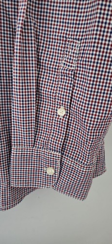 Tommy Hilfiger rot blau weiß kariert formell Arbeit Smart Herren Hemd Größe XL - Bild 7 von 13