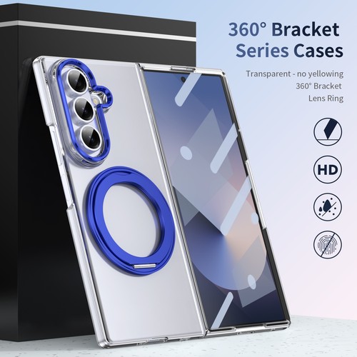 Para Samsung Z Plegable 3/4/5/6/7 PC Transparente + Pantalla Flim + Anillo de Metal Soporte Estuche Magnético - Imagen 33 de 63