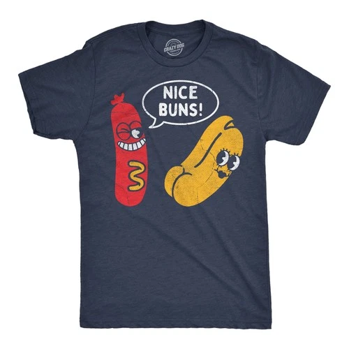 Mens Funny T Shirts Nice Buns Sarcastic Cheeseburger Graphic Novelty Tee For Men