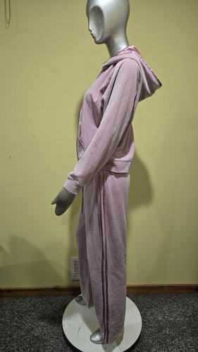 Chaqueta y pantalones de terciopelo rosa St. John's Bay conjunto de ropa de salón talla mediana - Imagen 4 de 6