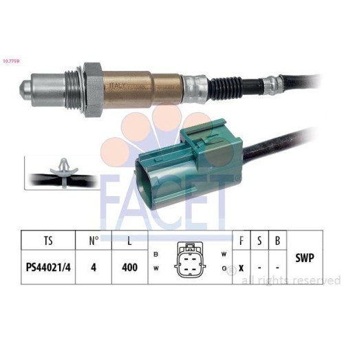 Lambdasonde Facet 10.7759 Made In Italy - Oe Equivalent FüR Nissan Renault-image
