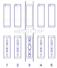 King Engine Bearings MB5013XP MAIN BEARING SET For GM VORTEC /LS-SERIES GEN III