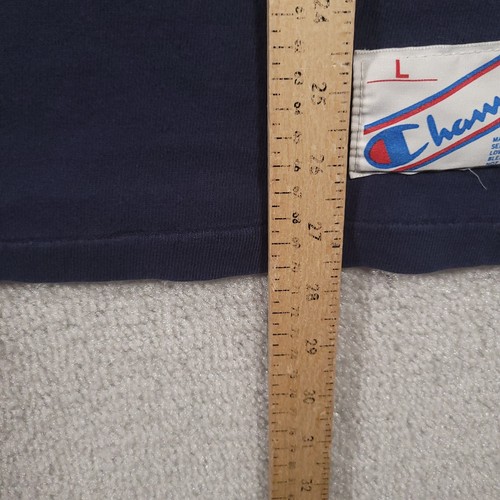 Vintage Chicago Bears Champion L Blue Jersey Shirt Single Stitch Grunge Faded - Picture 6 of 18