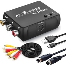 S Video to HDMI Converter, AV/RCA to HDMI Converter  Includes RCA Cable  S-...
