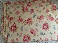 Ralph Lauren Fairdale Floral Reversible Fabric Placemats (Set of 4) - NEW OTHER