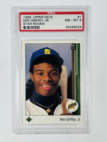1989 UPPER DECK KEN GRIFFEY JR STAR ROOKIE #1 ROOKIE HOF PSA 8