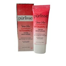 Purlisse Sheer Glow Strawberry Vitamin C Tinted Moisturizer 1.4 fl oz Shade Fair