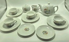 VTG Floral Design Mini Tea Set 13pc For 4 Cups Saucer Teapot Sugar Creamer JAPAN