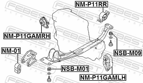 MOUNTING ENGINE NM-01 FOR NISSAN PRIMERA/Hatchback/Break/Traveller CD20 2.0L - Picture 3 of 10