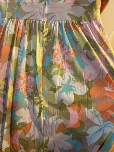 Vtg LORRAINE Psychedelic GoGo Hippy Dress Floral Mod 60s 70s Sz 36 For Repair - 第 10/12 張圖片