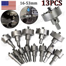 13PCS Carbide Tip Hole Saw Cutter Drill Bit Set For Steel Metal Alloy 16mm-53mm