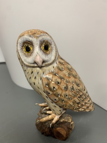 Snowy Owl Hand Carved Hand Painted Wood Figurine - Bild 8 von 18