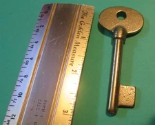 VINTAGE NOS UNCUT BRASS ANTIQUE SKELETON KEY POLICE ALARM CALL BOX GAMEWELL FIRE