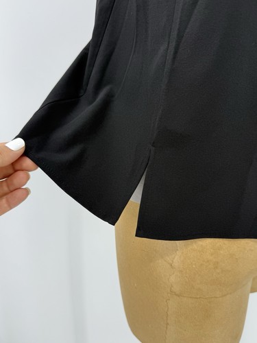 ¡Nuevo! Camiseta sin mangas Bob Maki grande 12 negra lisa de tafetán sin mangas abertura lateral para mujer - Imagen 5 de 12