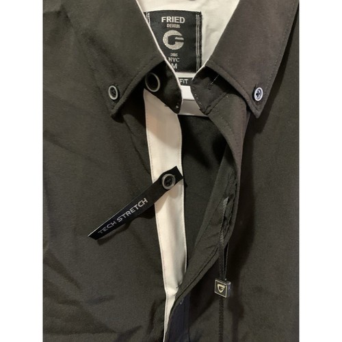FRIED DENIM Para Hombres Mediano Calce Ajustado Camisa Elastizada Manga Larga Vestido con Botones - Imagen 2 de 15