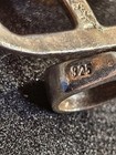 925 Sterling Silver Geometric Bezel Set Teardrop Brown Amber Pendant, Signed — photo 8