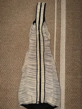 Vintage BEBE Tan Ruched Zipper Mummy Size Medium Large Made In Usa Tag