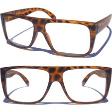 FLAT TOP CLEAR LENS GLASSES Fashion STYLE Hipster Nerd Demi Style Frame Eyewear