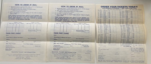 Los Angeles Dodgers Schedule and Ticket Order Forms - 1981 1982 1983 Seasons VTG - Picture 2 of 8