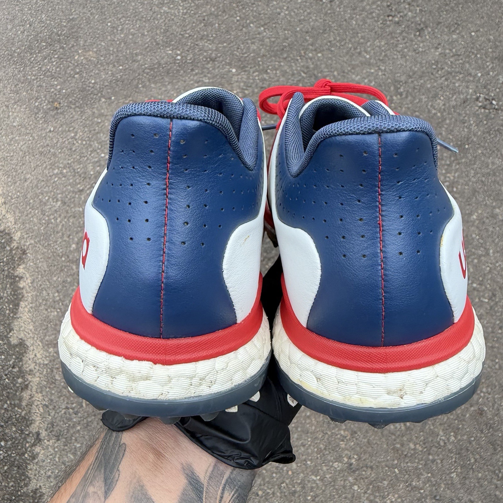 Rare adidas Tour 360 USA Golf Shoes Ultra American Red, White & Blue Mens Sz 8 image 5