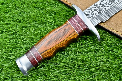 Premium Handmade J2 Stahl Jagdmesser - Outdoor Bowiemesser mit Scheide SN-6869 - Bild 7 von 11