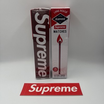 Supreme Diamond Matches Lot Of 2 (Pack of 75) Red SS24 With Red Box Logo Sticker