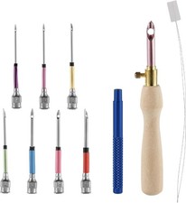 10pcs Punch Needle Kit, Adjustable Embroidery Kit with 7 Sizes Lavor...