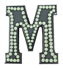 Dot Painted Wood Letter-M